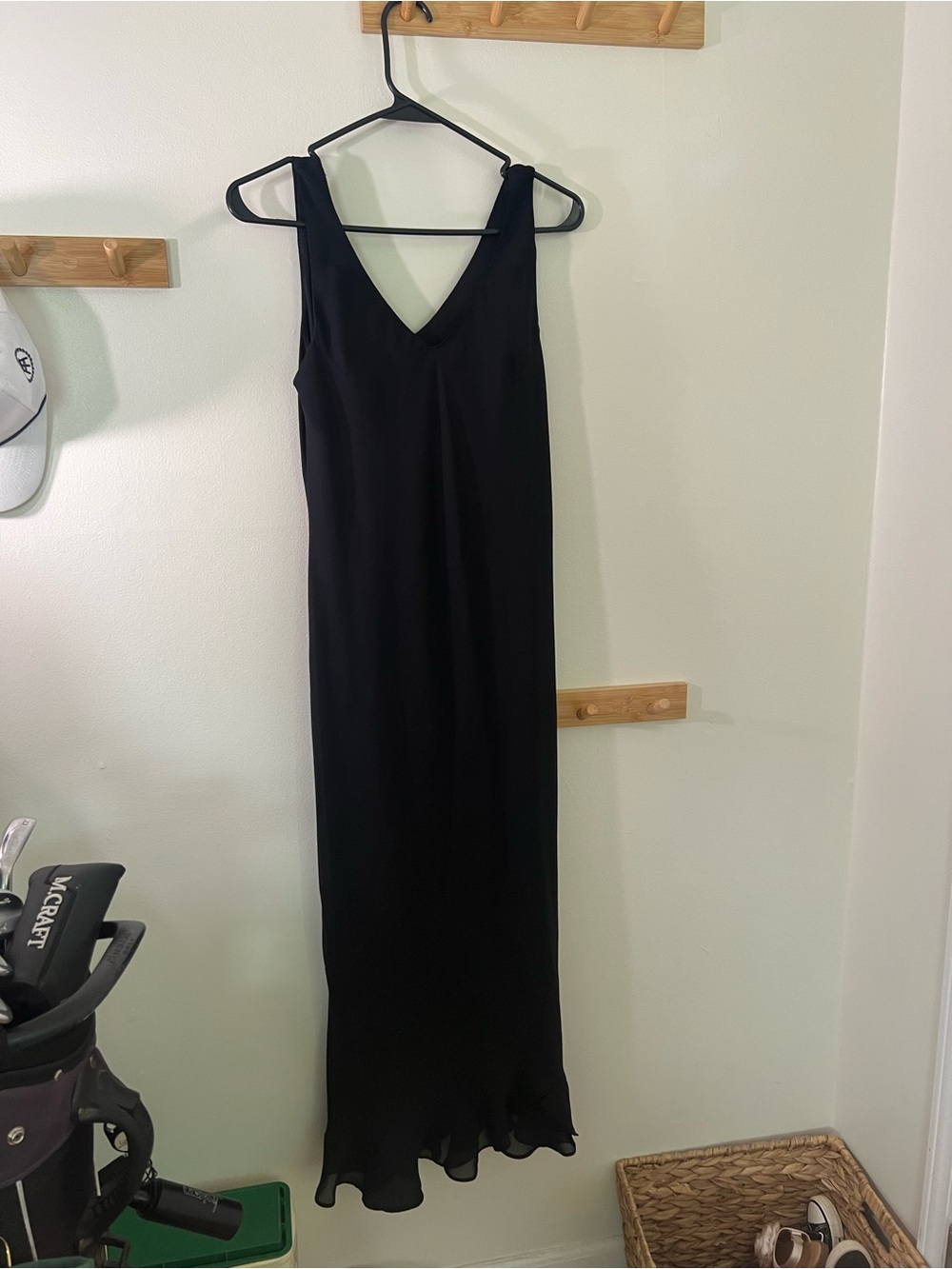 Positive Attitude vintage 90s Black V-Neck Maxi Slip Dress no flaws size xs